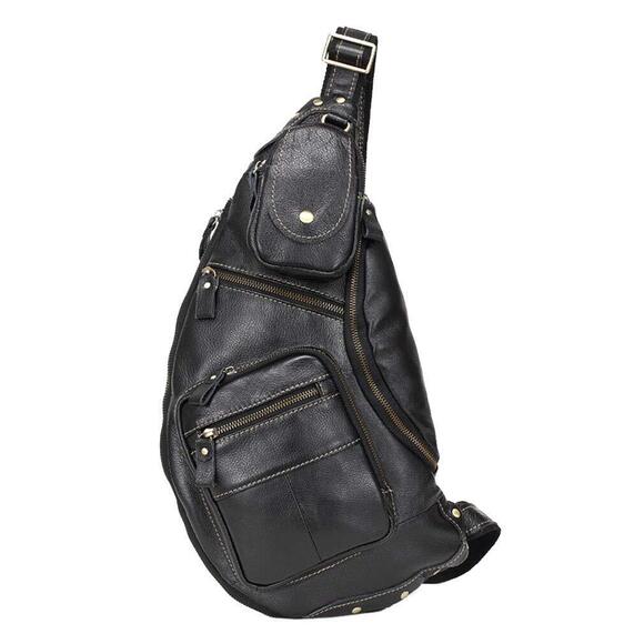 4884 Vinatge Leather Sling Bag Crossbody Backpack Travel Outdoor Hiking main image 8